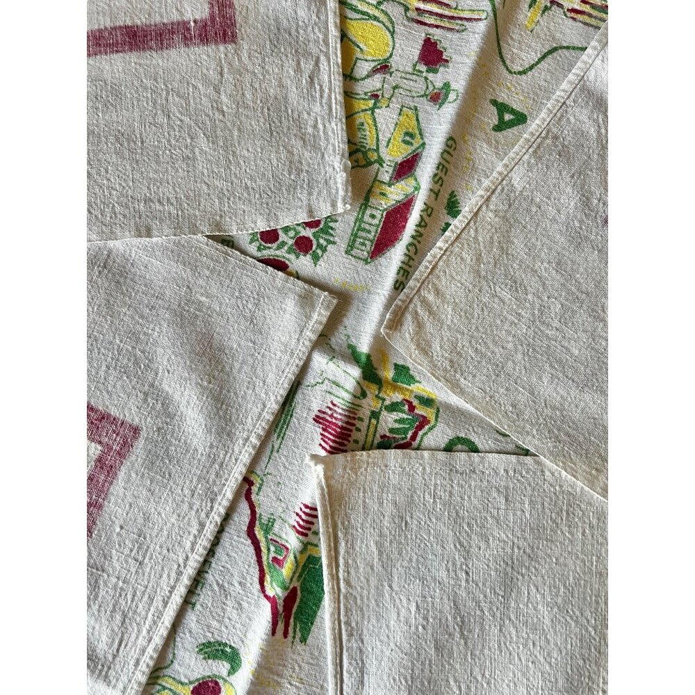 Vintage Arizona Map Tablecloth 39"x30" Cotton Linen Blend Southwest Decor Collec - Picture 10 of 13